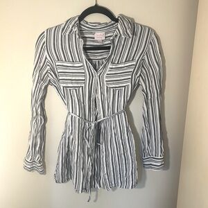 Isabel maternity button down striped blouse